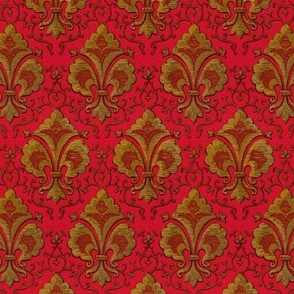 1888 Vintage Medieval Pattern III by Albert Racinet - in Gold and Crimson