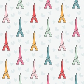 (M Scale) Eiffel Towers and Hearts