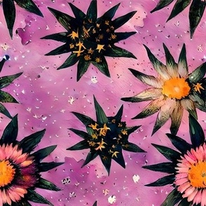 purple sparkle spiky floral