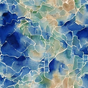 blue watercolor map