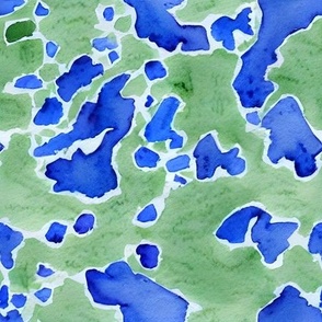 green watercolor map
