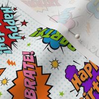 Medium Scale Happy Birthday Celebration Colorful Comic Bubbles