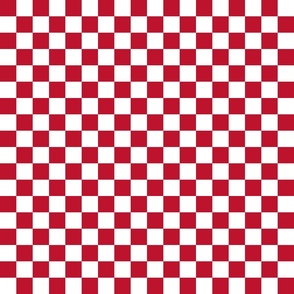 Checkerboard Chinese Red