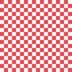 Checkerboard Fiery Flamingo Red