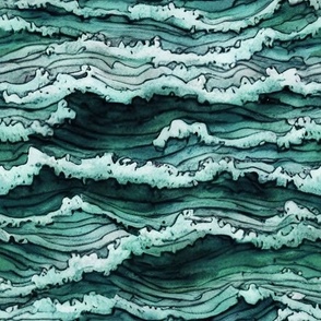 teal ocean waves