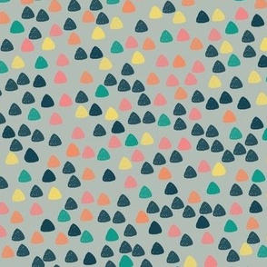 Gum drops with ash gray background