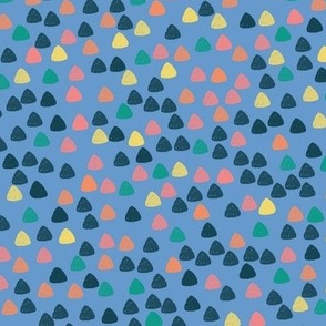 Gum drops with blue gray background