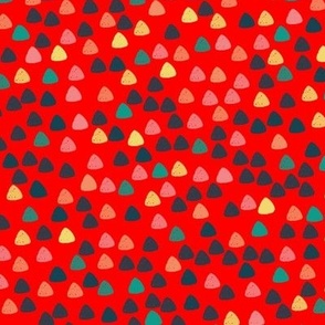 Gum drops with red background
