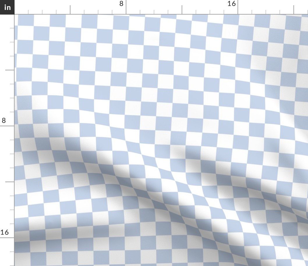 Checkerboard Blue Puff