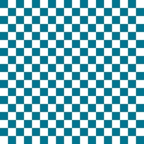 Checkerboard Deep Teal Blue