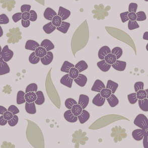 Holiday Flowers - Mauve And Sage Green.