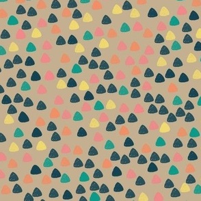 Gum drops with khaki background