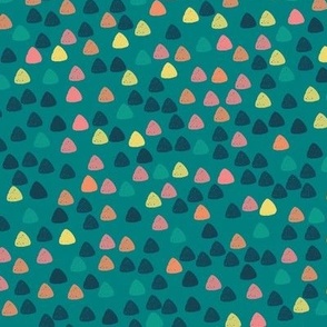 Gum drops with teal background