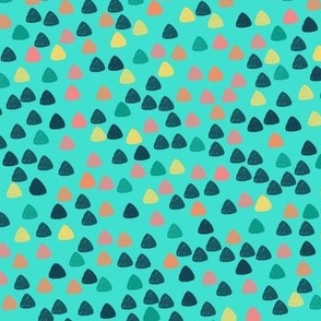 Gum drops with turquoise background