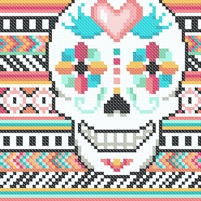 Happy Cross Stitch Sugar Skulls - XL