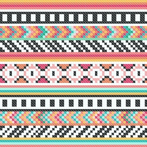 Cross Stitch Poncho Stripes - XL
