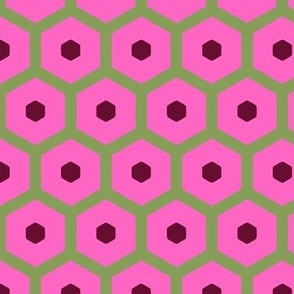Vibrant Bee Hive Hexagons Geometric Beehive Spring Vibes Hot pink 124