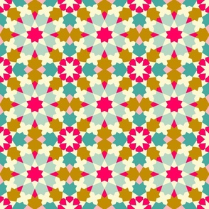 Spanish starry tiles // fresh pink // medium 