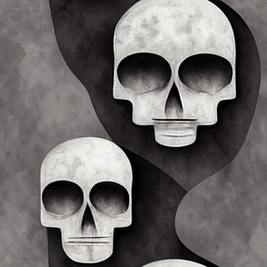 Skull Black & White Abstract ATL_50