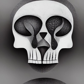 Skull Abstract Black White ATL_48