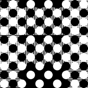 Black And White Geometric Polka Dots medium
