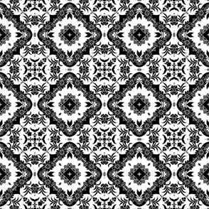 Black And White Floral Damask Tiles  small 