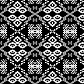 Black And White Aztec , Navajo , Kilim medium
