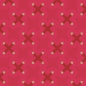 Cross stitch Pink rose red x s 147