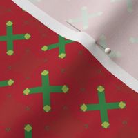 cross stitch Guardsman Red Christmas Green x s 148
