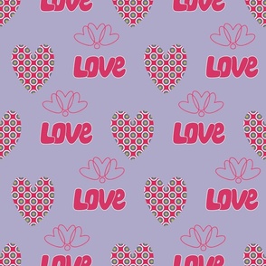 Love and hearts pattern