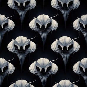 Black & White Abstract Orchids SBZ_30