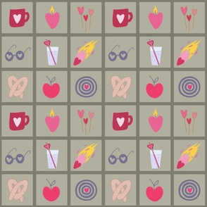 Valentines day checkered pattern