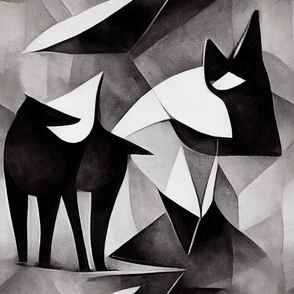 Abstract Wolves Black & White SBZ_37