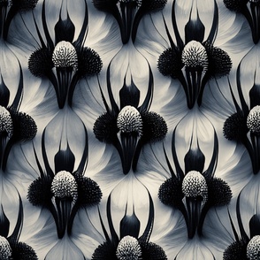 Abstract Orchid Clusters Black & White SBZ_36