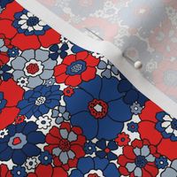 Retro Fourth of July Floral Bright - XS Scale