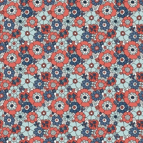 Fourth of July Retro Floral Muted - Small Scale