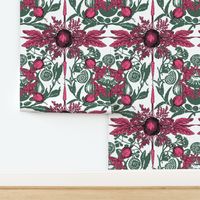 Veggie Damask - WhiteSageGreen PopPink