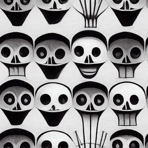 Funny Skulls Black & White ATL_103