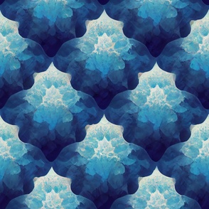 Modern Abstract Navy Teal Florals ATL_140