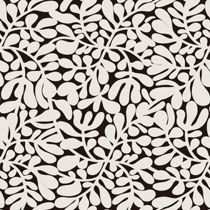 Matisse Monstera in organic black and white tones - Abstract plants 