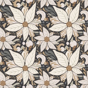 Abstract Dark Neutral Floral