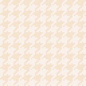 Small scale classic faux cross stitch hounds tooth pattern, for nursery, baby rooms, kids apparel, baby accessories, calming wallpaper, fresh pastel bed linen, crafts and curtains - soft yellow and cream