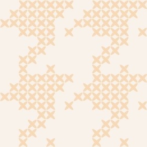 Large scale classic faux cross stitch hounds tooth pattern, for nursery, baby rooms, kids apparel, baby accessories, calming wallpaper, fresh pastel bed linen, crafts and curtains - soft yellow and cream