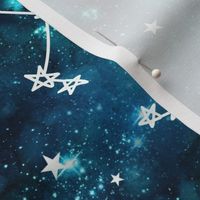 Large Scale Libra Constellations  and Stars on Teal Galaxy