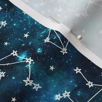 Small Scale Libra Constellations  and Stars on Teal Galaxy