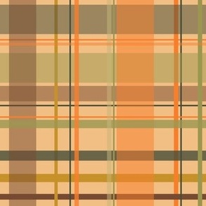 plaid in apricot goldenrod green orange yellow redwood