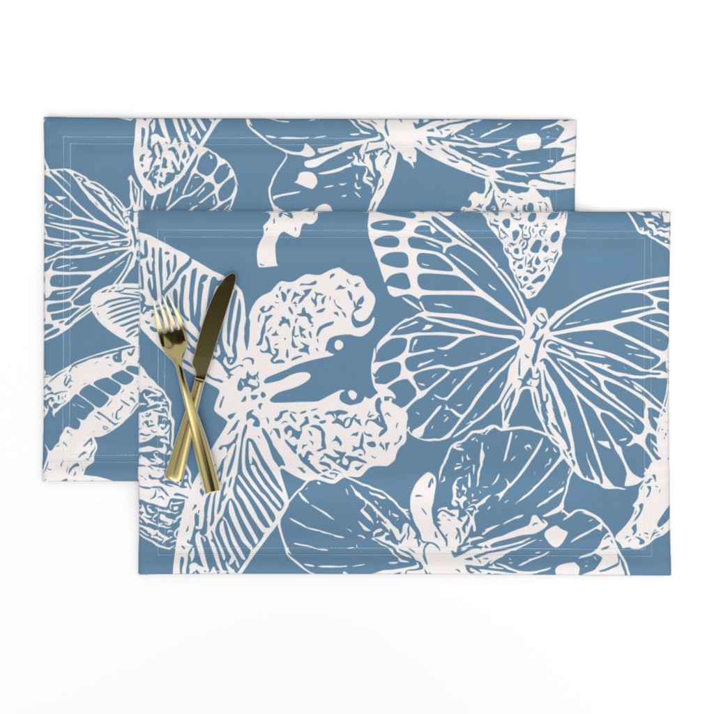 Abstract Butterfly Light Blue Large