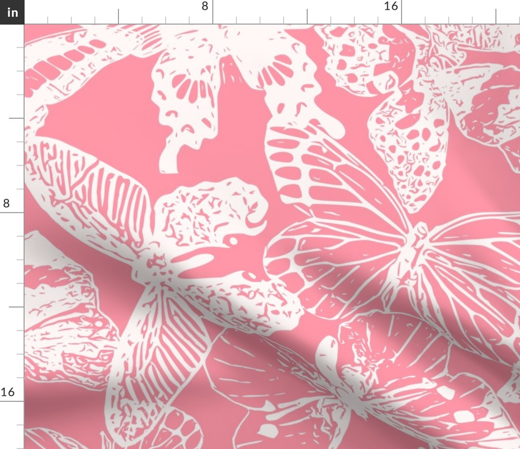 Abstract Butterfly Pink Large