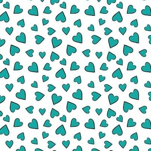 Love Heart Medium - White Teal