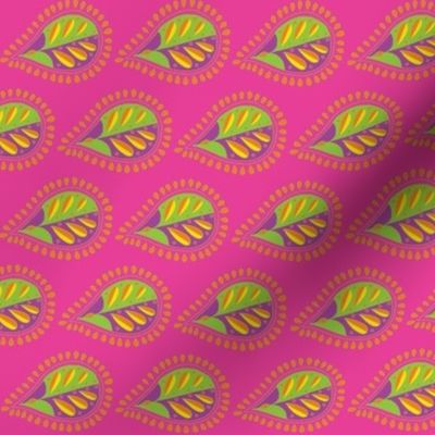 leafy paisley pink